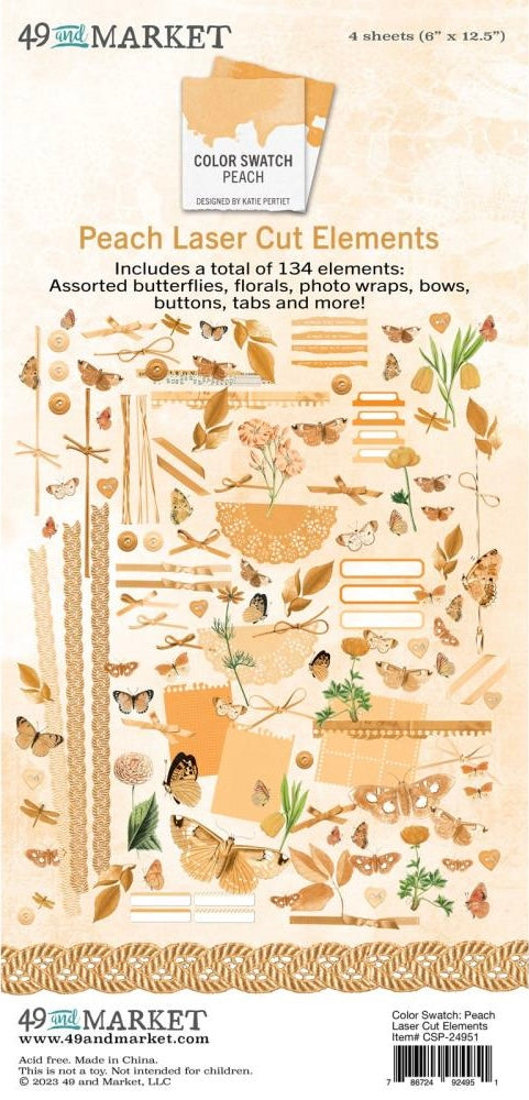 49 & Market Color Swatch Peach Laser Cut Elements